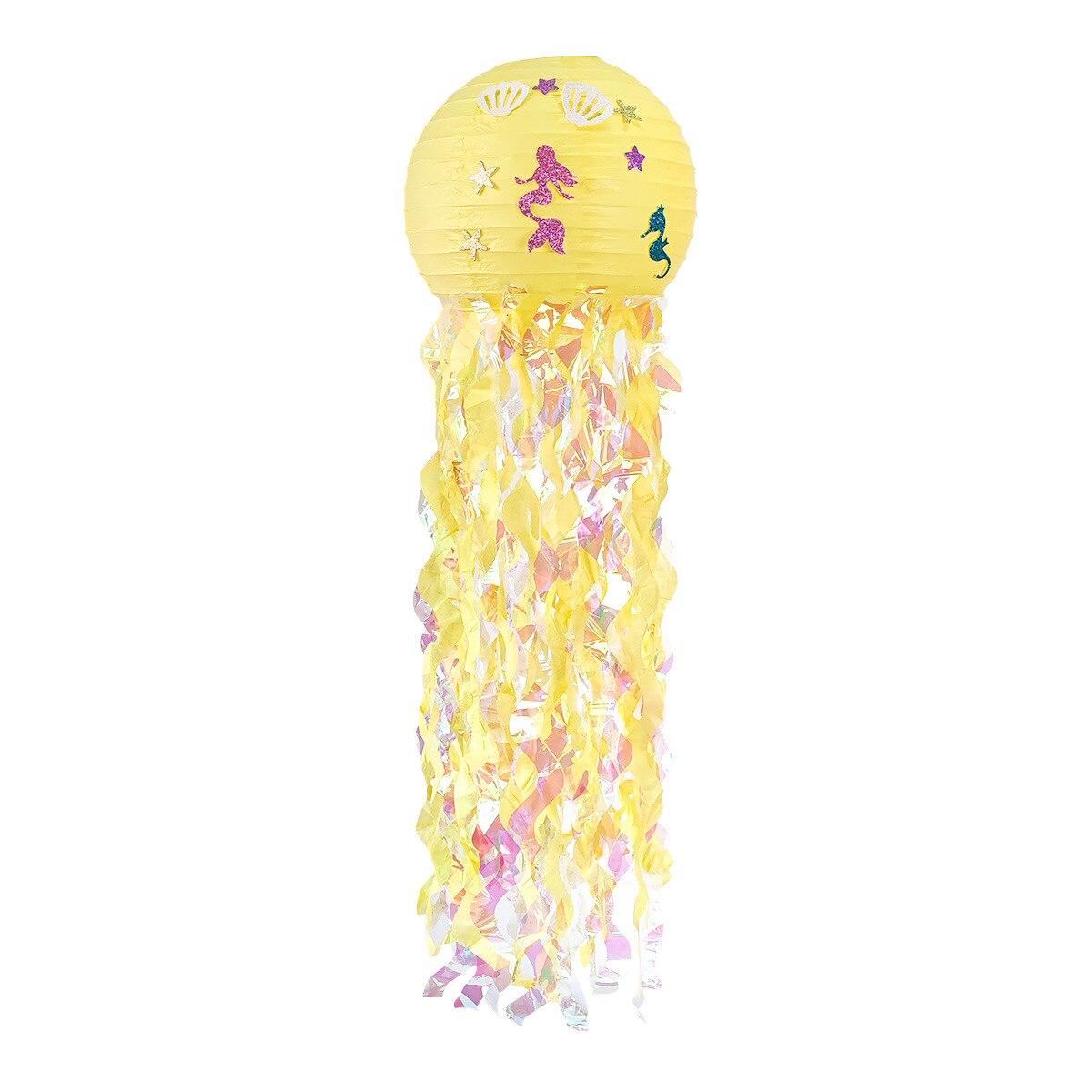 Mermaid Theme Party Decor DIY Jellyfish Paper Lantern Under The Sea Party Decor Girl Mermaid Birthday Decorations Litte Mermaid: YELLOW
