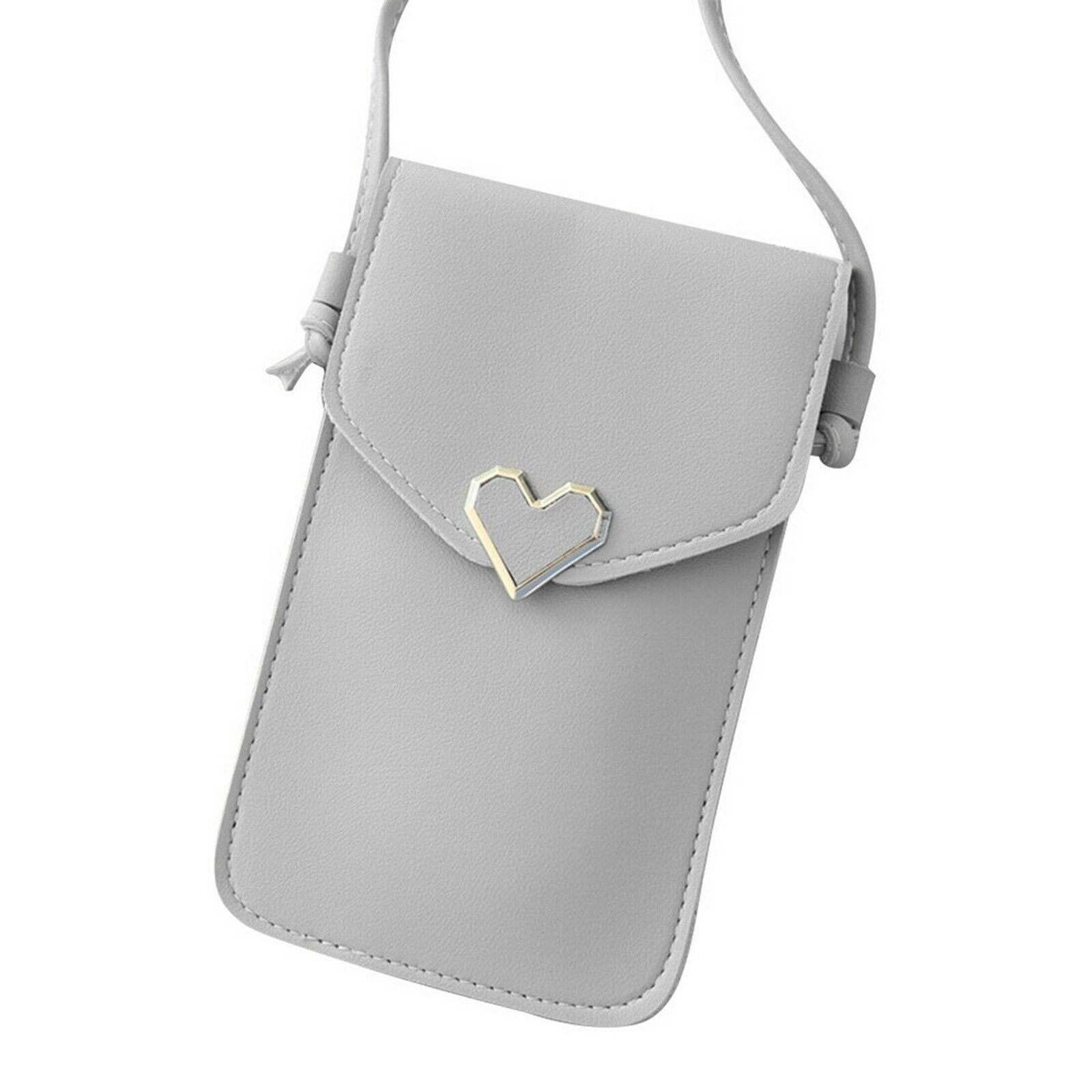 Bolso de piel sintética con pantalla táctil para mujer, bolsa del teléfono móvil cruzada, H9, para el Día DE LA Madre: Light gray