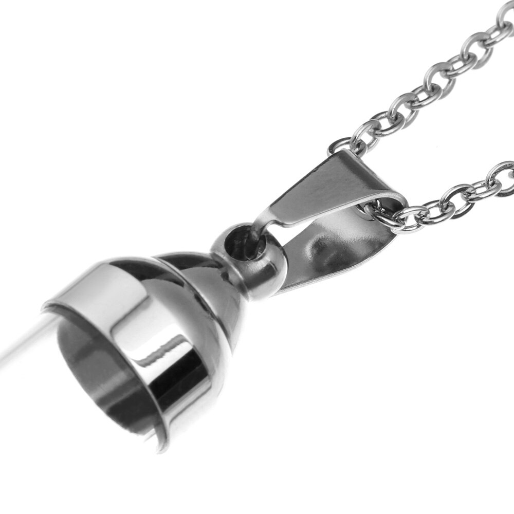 Flacon en verre Transparent, collier, bouteille de souhait, pendentif, bijoux DIY, bouchon à vis ouvrable, chaîne en acier, porte-bonheur, pots de parfum