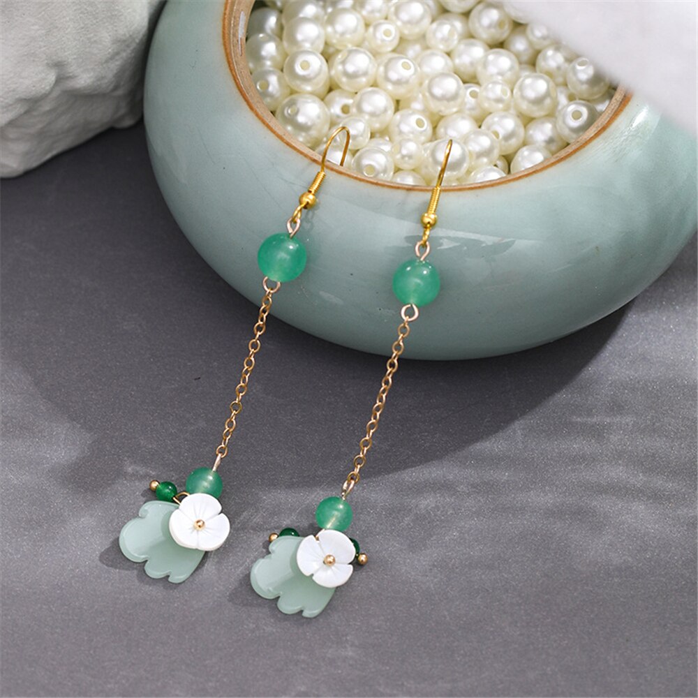 Women's Earrings Chinatown Cosplay Chinese Game Role Jewelry Lotus Style Simple Flowers With Chinese Cheongsam