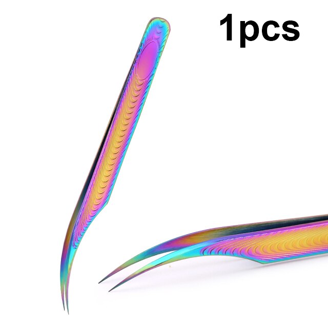 Wave pincety do rzęs ze stali nierdzewnej profesjonalne przedłużanie rzęs Gold Decor antystatyczna pęseta do rzęs narzędzia do makijażu: 4-1pcs