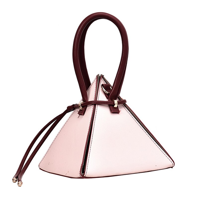 Novo triângulo forma crossbody sacos para as mulheres 2020 designer bolsas famosa marca meninas bolsa e bolsa de ombro cadeias tote bags: Pink shoulder bag