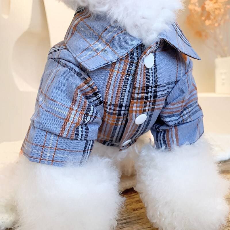 Mono con camisa a cuadros para perro y gato, mono de algodón para Primavera, traje para Chihuahua, ropa para Mascotas York, novedad