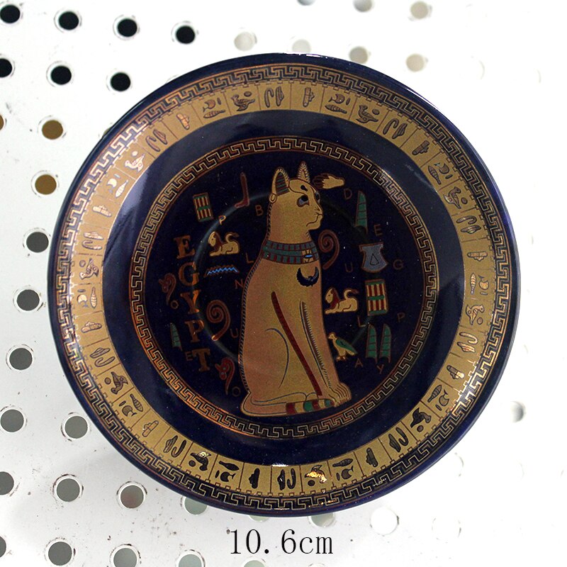 Platos decorativos de pintura de estilo egipcio, plato artístico de cerámica para el hogar, placa de pintura de fondo de Hotel: 1874