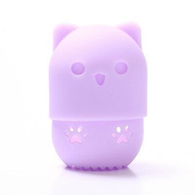Caja de esponjas gatito de belleza, caja de esponjas de silicona, caja de esponjas: PURPLE