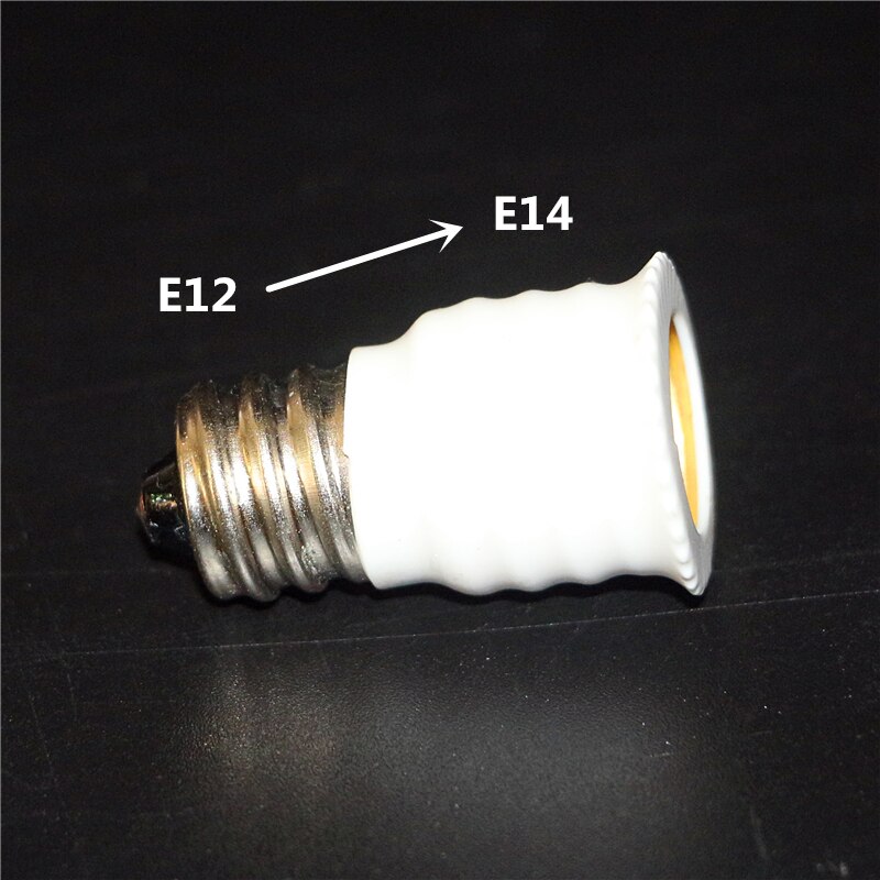 10 Stks/partij E12 naar E14 Wit Kleur Brandwerende ABS Materiaal Lamphouder Converter e12-e14 LED Lamp Licht Adapter Base