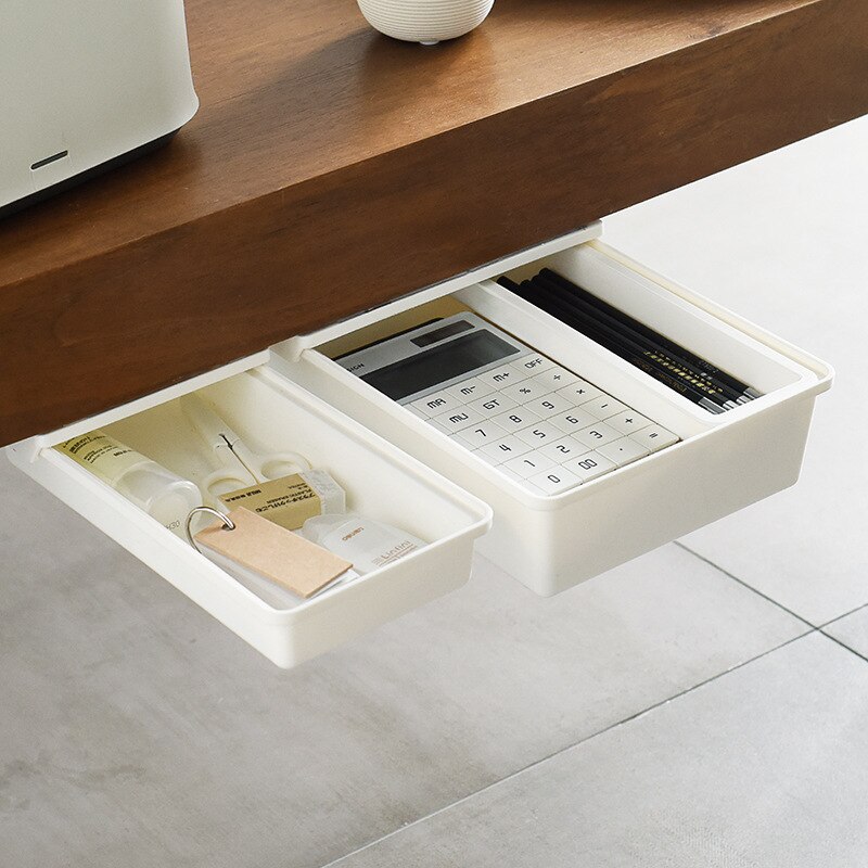 Verborgen Lade Desktop Storage Pen Dia Pull Out Organizer Lijm Opslag Stok Op Plank Set Voor Kantoor Kamer Keuken Badkamer