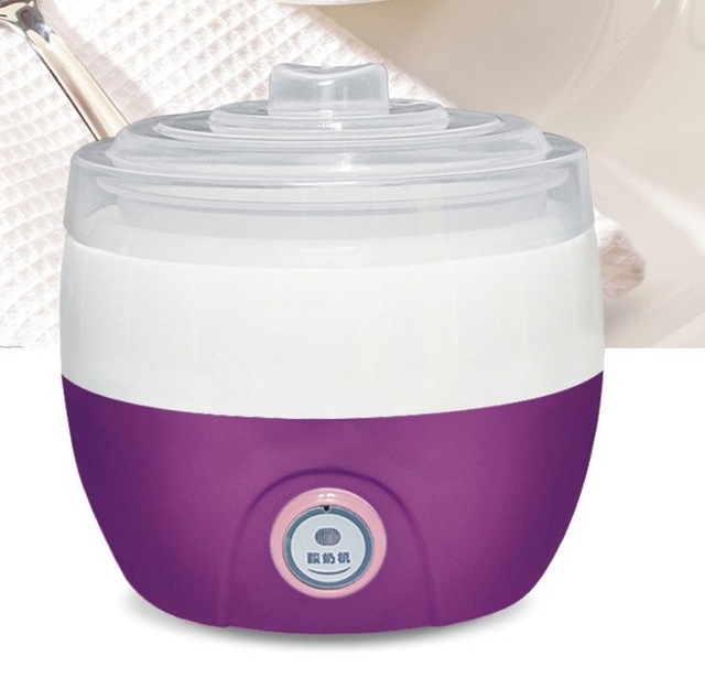 Electric multifunction Yogurt Machine Stainless Steel Liner Mini Automatic Yogurt Maker 1L Capacity Kitchen Appliances Breakfast: Purple