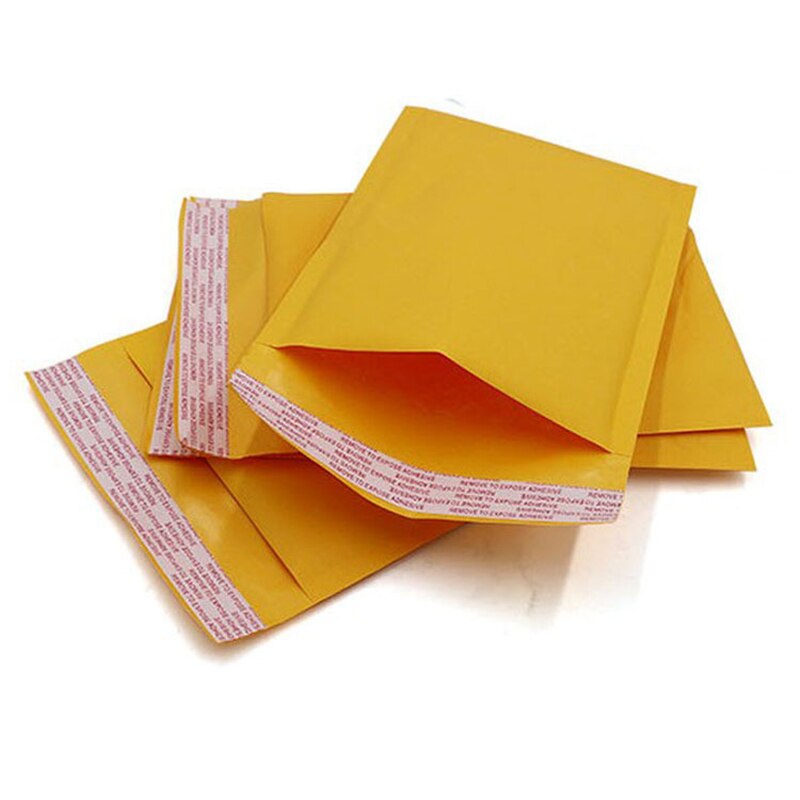 50Pcs Yellow Kraft Bubble Bag Packaging Paper Bubble Mailers Waterproof Padded Envelope Business Office Bags