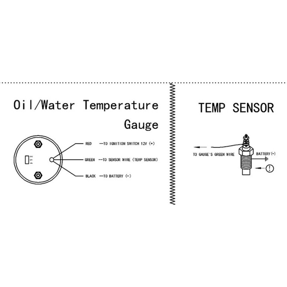 Auto Water Temp Gauge 2 ''52Mm 40-120 Graden C Water Temp Gauge Blauwe Led Met Sensor zwart Of Wit Shell