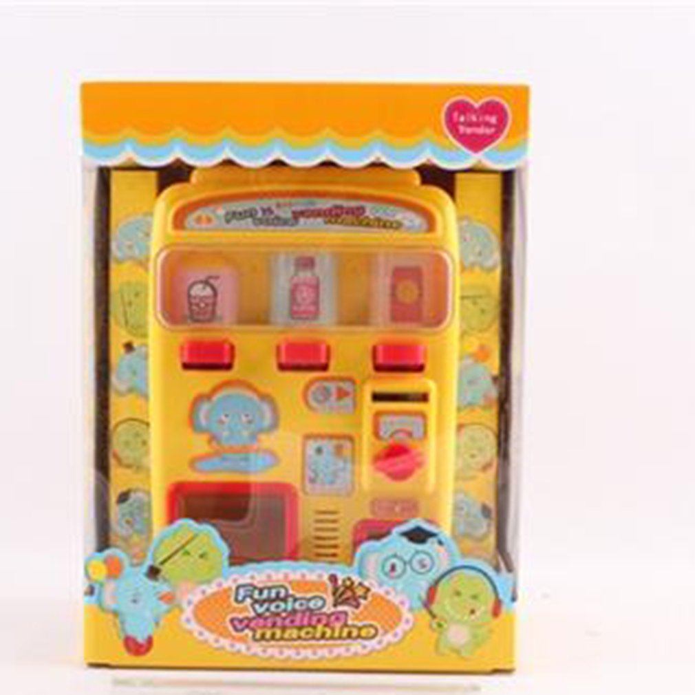 Plastic Drink Vending Machine Battery Operated Kids Best Set Educational Toys Simulation Fun Voice