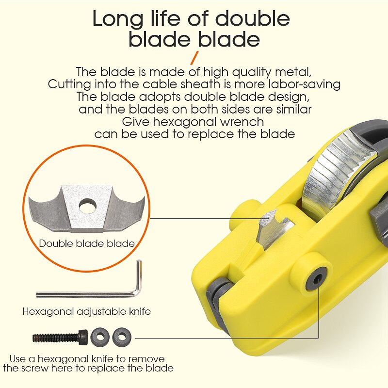 Coupe-gaine de câble, outil de Fiber optique dénudeur Longitudinal gaine de câble