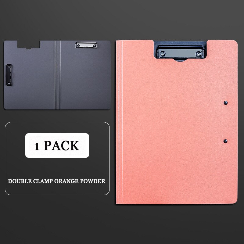 A4 folder folder folder double clip multifunctional file splint handout clipboard students use test papers to receive: Pink