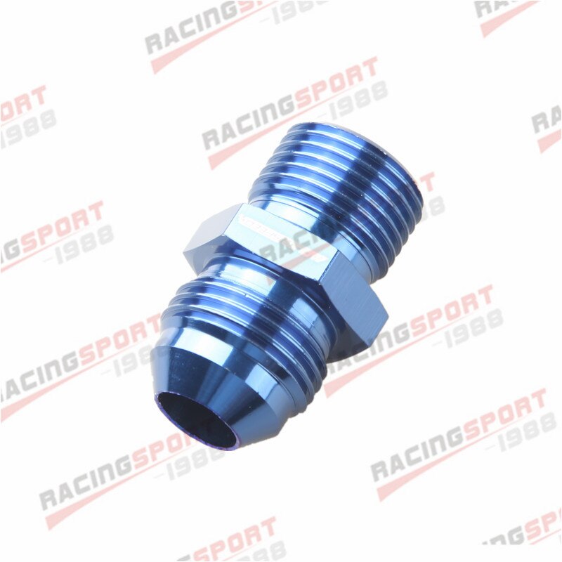 8AN macho Flare a M18x1.5 adaptador de Ajuste Recto métrico de aluminio azul