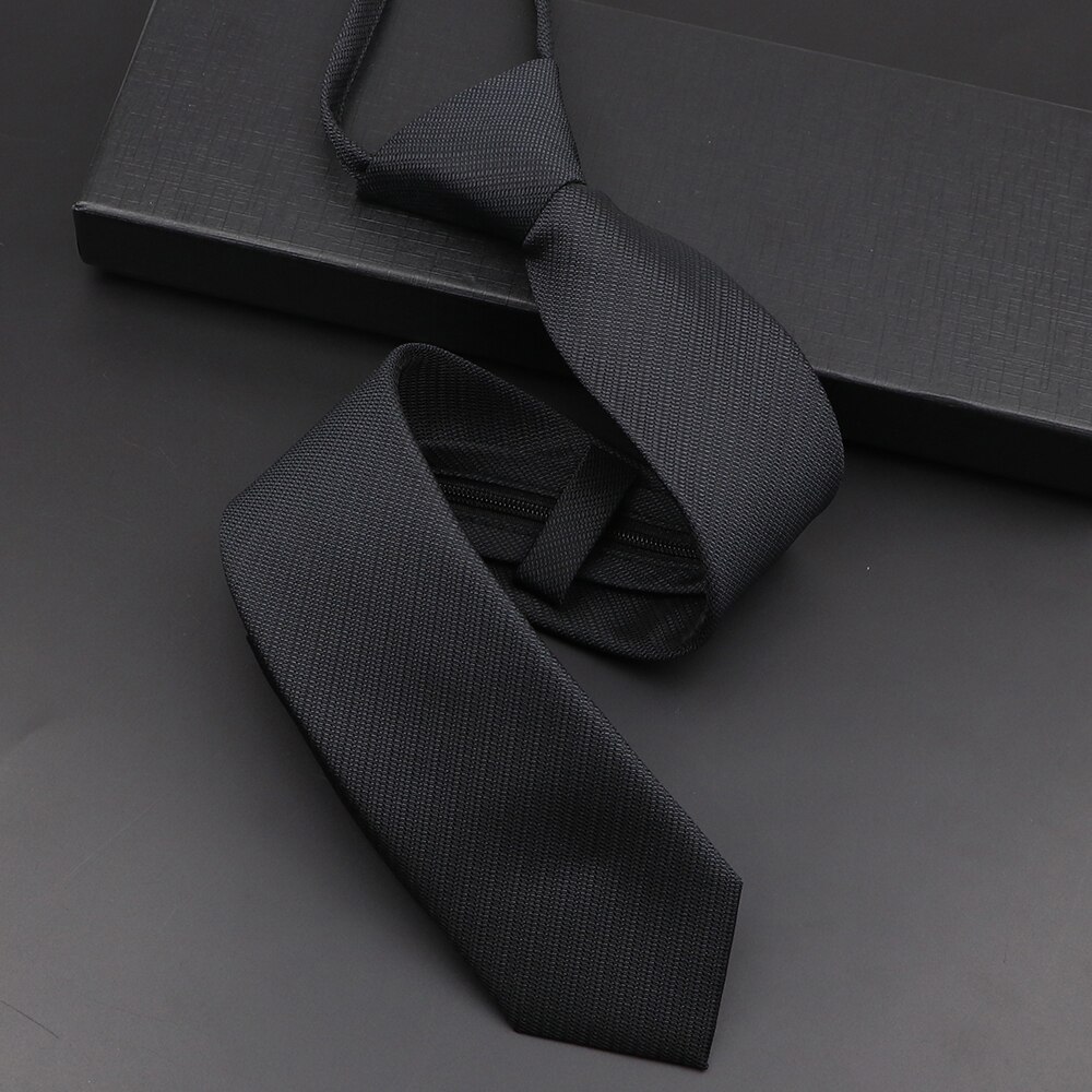 Cravate décontractée pour hommes, couleur unie, fermeture éclair, Slim, rouge, noir, bleu, marron, pour costume de mariage, chemise, accessoires,: 2