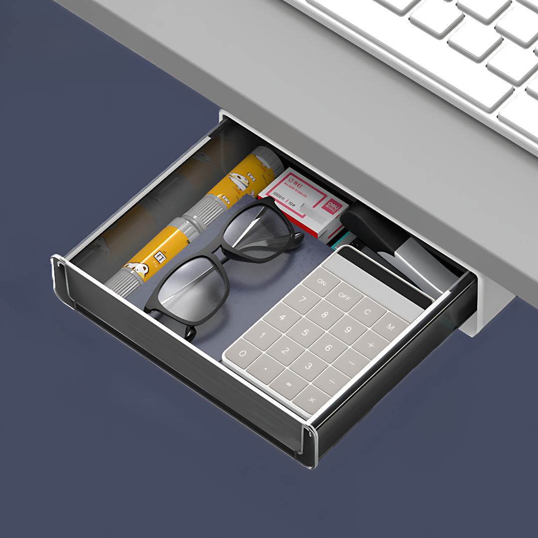 Organizzatore per cassetti nascosti sotto la scrivania Organizzatore per ufficio Cancelleria sotto l'organizzatore della scrivania Dormitorio Cassetto portaoggetti per articoli vari