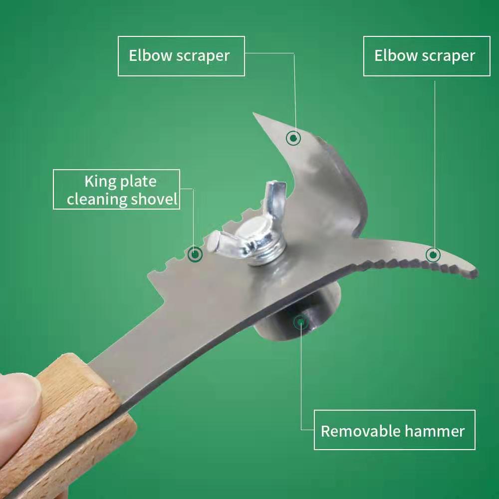 Multi-Functionele Bijenkorf Schraper Zeven-Purpose Imker Schraper Bijenteelt Tools Met Rvs Duim Soort Houten Handvat