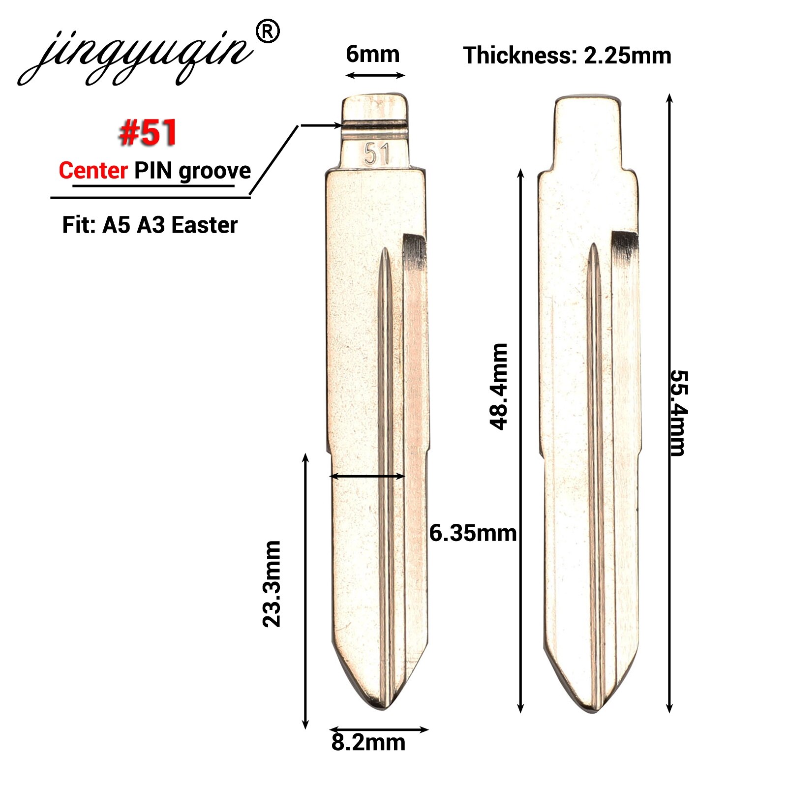 jingyuqin Flip KD key Blank for CHERY A3 A5 FULWIN TIGGO E5 A1 COWIN EASTER QQ3 QQ6 A21 S21 43 44 51 55 59 63 78 84 154 blade