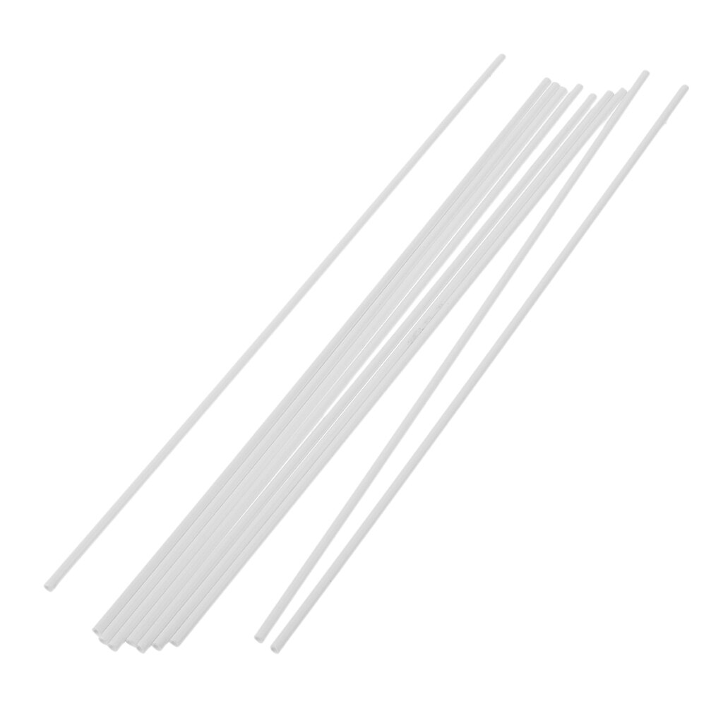 10Pcs Abs Plastic Wit Ronde Buis Staaf Stok Voor Architectuur Modelbouw: 2x250mm