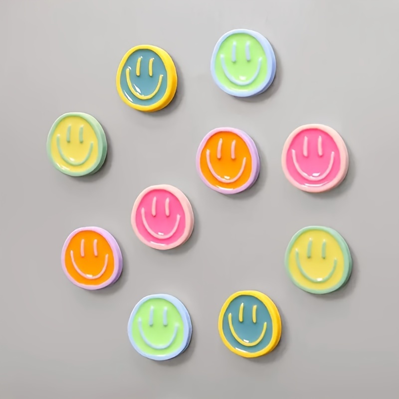 10 Pcs Cartoon Smile Face Refrigerator Magnets, Cute Decorative Fridge Magnets for Kitchen, Office, Whiteboard, Locker, Cabinet