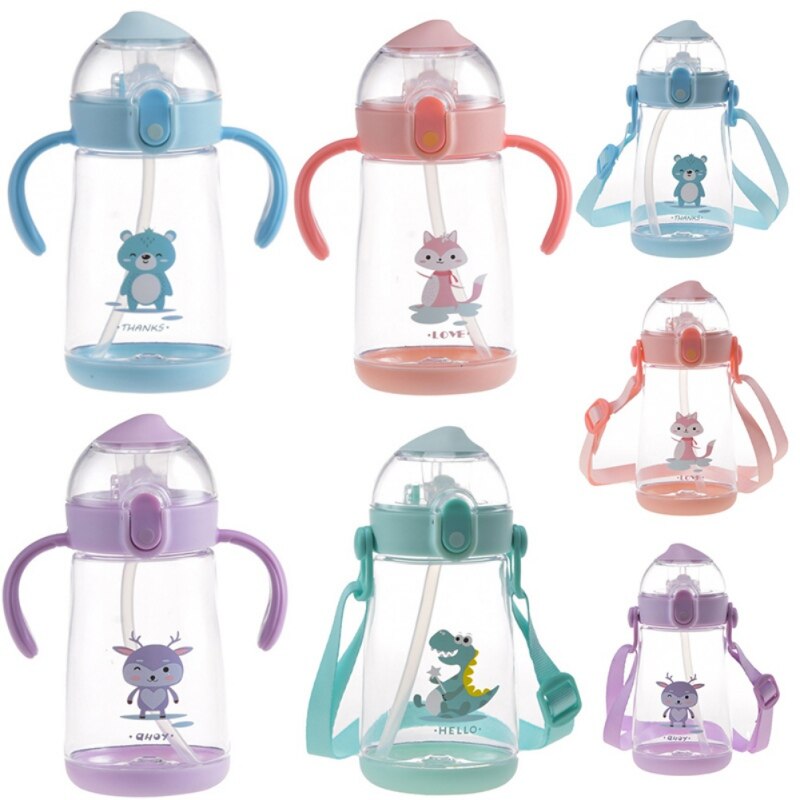 Babys drikkekop baby drikkekop halm kop studenterrem drikkekop 380ml bpa gratis