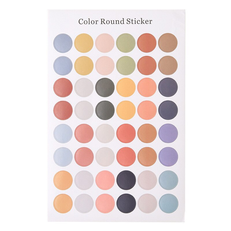 48 stuks/vel schattige kleurrijke hartstickers kawaii ronde decoratieve stickers diy dagboekstickers dagboek scrapbooking label briefpapier