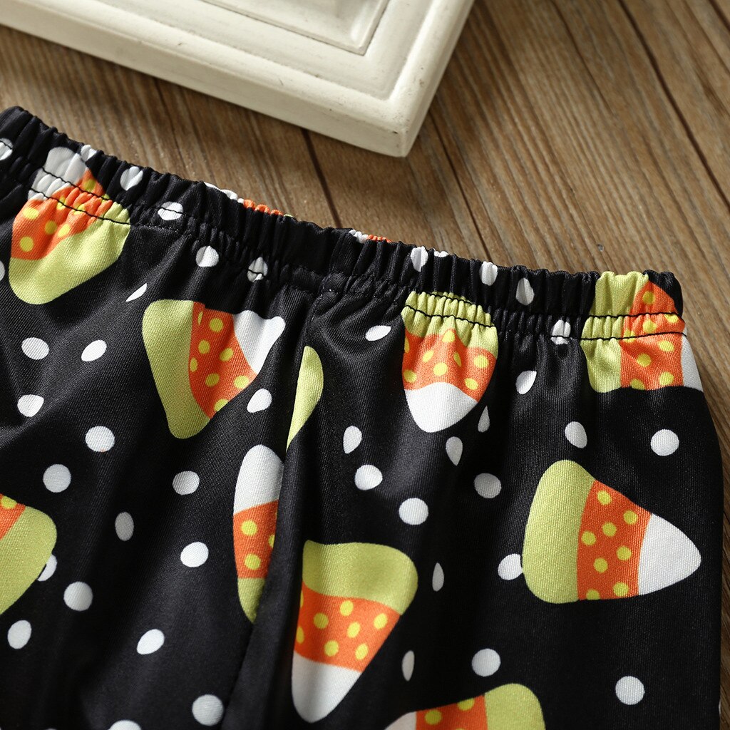 Halloween flickor kläder set 2 st småbarn barn tjejer volang klänning toppar leggings byxor tjejer höst outfits barn kläder set