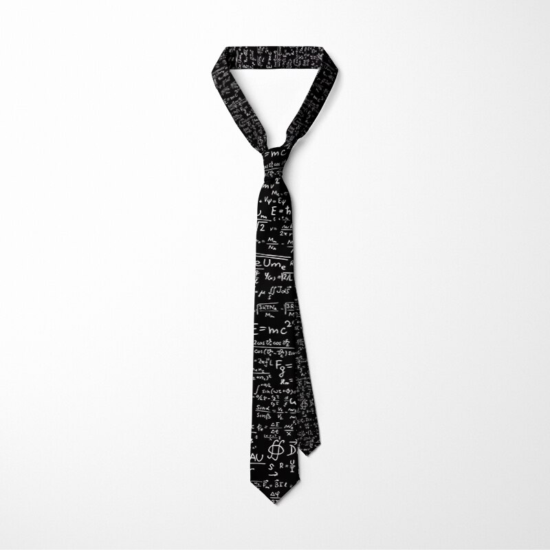 Men's digital equation 3D Printed Ties 8cm Black Novelty Necktie Tie For Men Unique Party Wedding Accessories