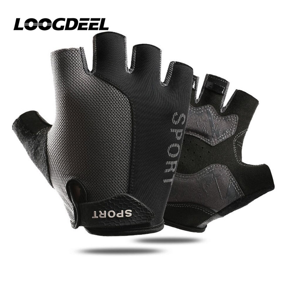 LOOGDEEL Gym Heavyweight Sports Exercise Weightlifting Gloves Body Building Training Sport Fitness Gloves for Fitness Equipment: Black / XL