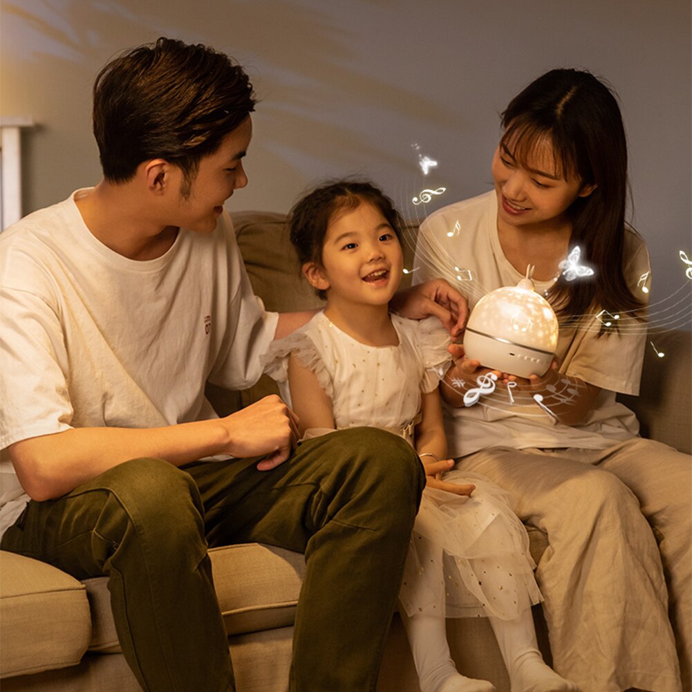 Music Projector Night Light Universe Starry Sky Rotate LED Lamp Colorful Flashing Projection Lamp Star Kids Baby Christmas