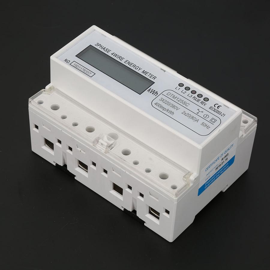 Wattmeter 220/380V 20-80A Energy Consumption Digital Electric Power Meter 3 Phase KWh Meter with LCD Watt Meter