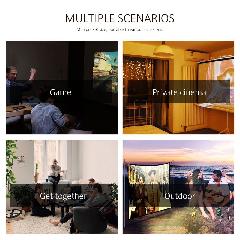 S361 Mini Projector 600Lumens 1080P Full Hd Ios Android Home Beamer Video Player Ondersteuning Hdmi-Compatibel/usb/Av/Tf Home Cinema