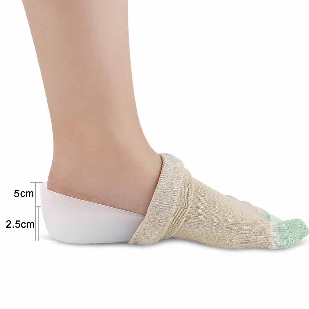1 par de almohadillas de aumento de altura de silicona BYEPAIN, plantillas invisibles de media plantilla transpirable para zapatos, calzado deportivo, plantilla para aumentar el talón