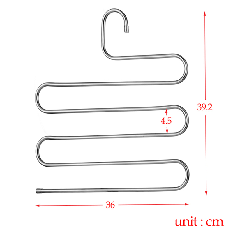 S-Vormige 5 Lagen Broek Hanger Rack Badkamer Keuken Organizer Broek Houder Tie Rack Voor Kleerhanger Rvs