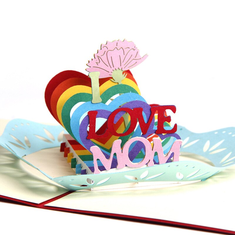 3d pop up-kort tulipaner blomster lykønskningskort til mors dag fødselsdag valentinsdag: B
