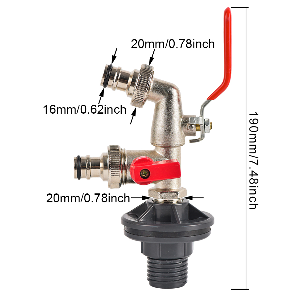 1/2 3/4 Zoll PVC Zapfen Regenfass Wasserhahn Ventil Bausatz mit Schottverschraubung und Schlauchadapter, für Aquarien, Wassertanks, Schwimmbecken: Lila