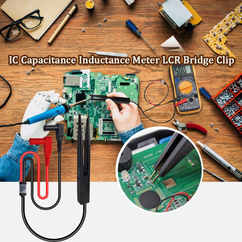 Lc100- Digital LCD High Inductance Capacitance Meter Meter Tester Frequency 1Pf-100Mf 1Uh-100H Lc100-+Te: Pen LCR bridge clamp