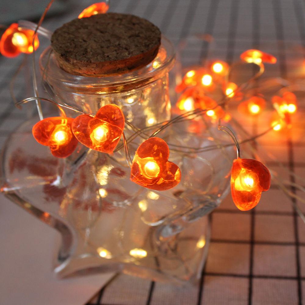 Guirnalda de luces 20 piezas luminosas hawaianas para decoración de fiestas, flamencos, unicornios, Cactus, suministros para LED en forma de piña: heart