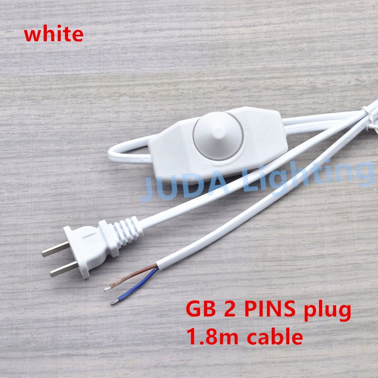 Dimmer switch with GB EU plug cable wire cord set black white Electrical cable wires for ceiling lamp table lamp desk light diy