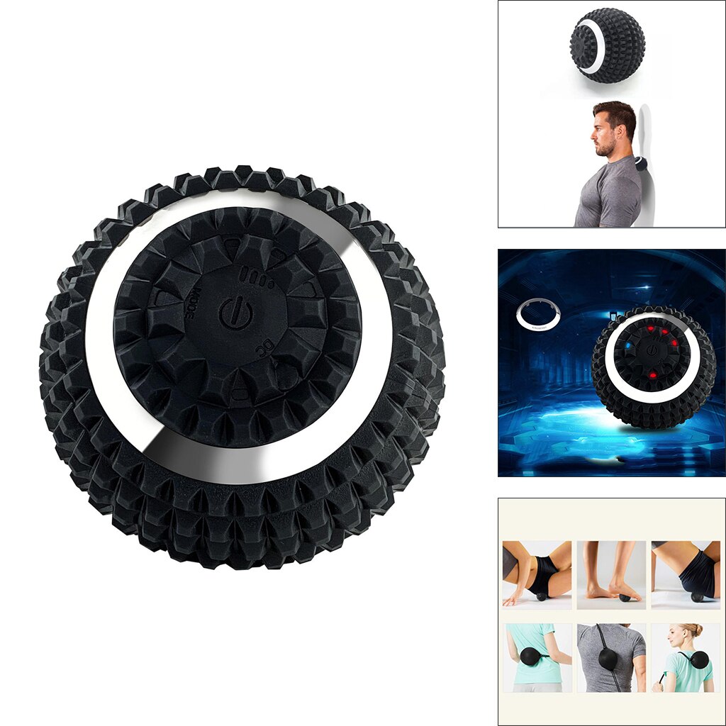 Massage Ball USB 10cm Spiky Massage Roller Full Body Exercise Vibrating Ball: Blue