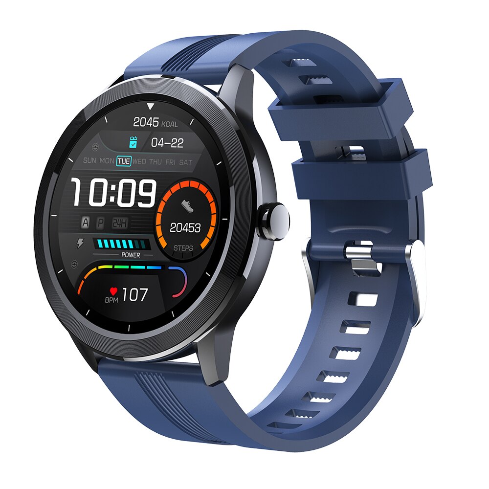 QS29 Sports Smart Watch Bluetooth Call Waterproof Smartwatch Body Temperature Monitor Heart Rate Blood Pressure For Huawei Phone: blue  silica