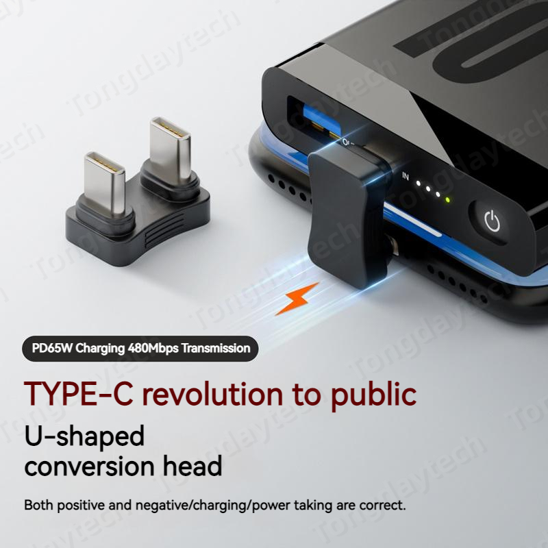 Adapter USB typu C w kształcie litery U 65W Szybkie ładowanie Adapter Otg Transfer danych Złącze USBC do telefonu Ipad Tablet Cabo Usb Tipo C