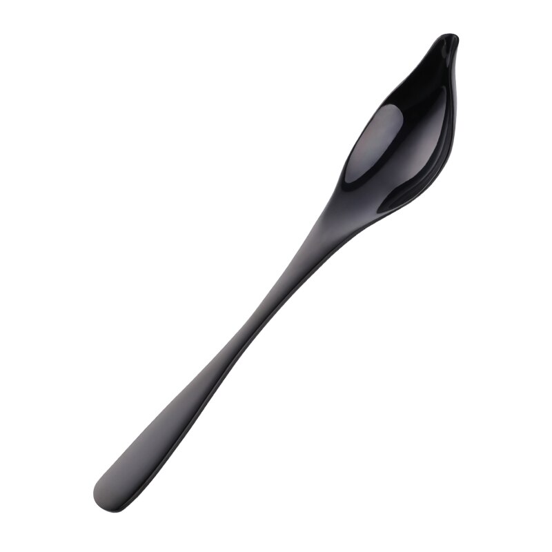 Kleurrijke Saus Lepel Waterdrop Soep Scoop Tapered Uitloop Vorm Olie Lepel Honing Ijs Cake DIY Keuken Bakken Gebak Gereedschap: Black / 1Pc