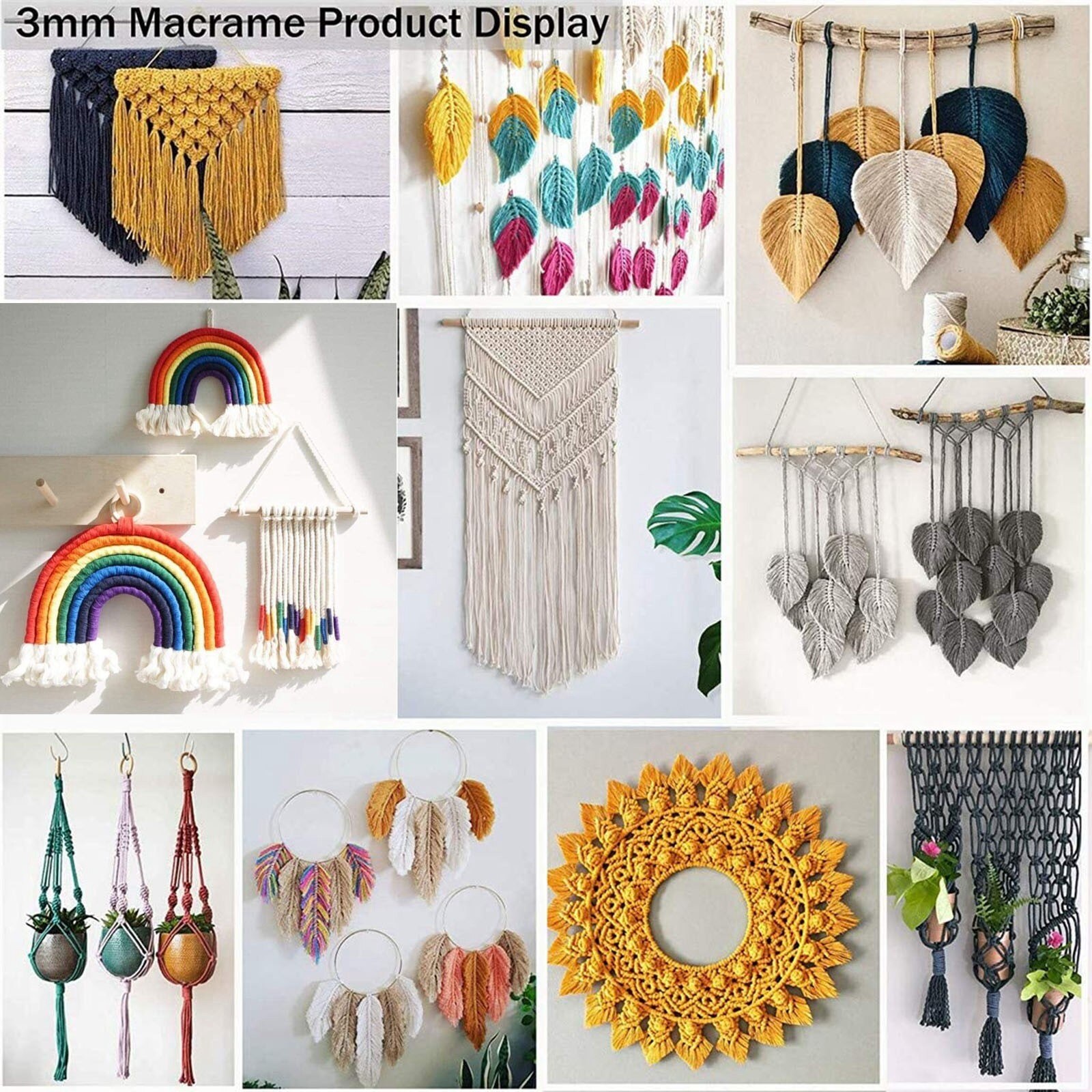 Dyi Macrame Yarn 3 Mm X 100 M Decorative Warp Cott... – Grandado