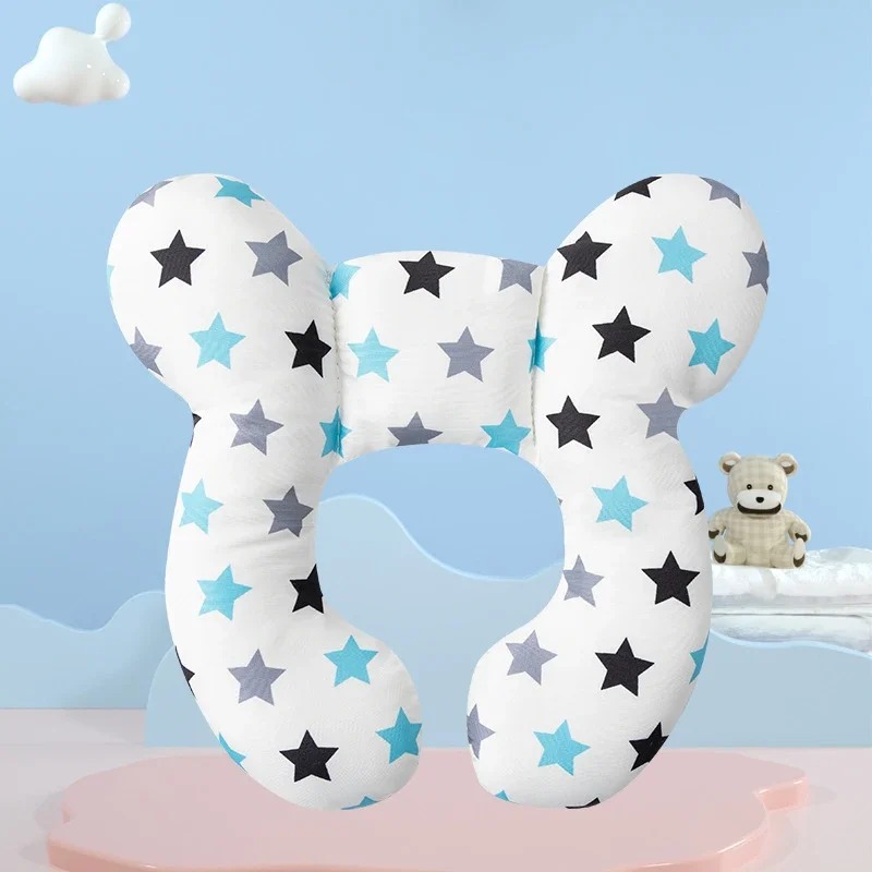 Cuscino per passeggino multifunzionale Nuovo cuscino a forma di U per bambini in cartone animato morbido cuscino per bambini da viaggio per auto