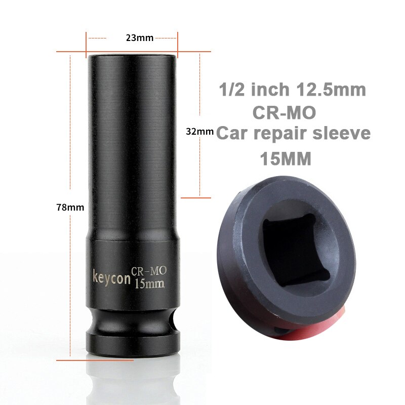 1/2 Inch 8-32mm Air Socket Adopter Universal Pneumatic Socket Wrench Head for Electric Impact Wrench Air Impact Wrench: 15MM