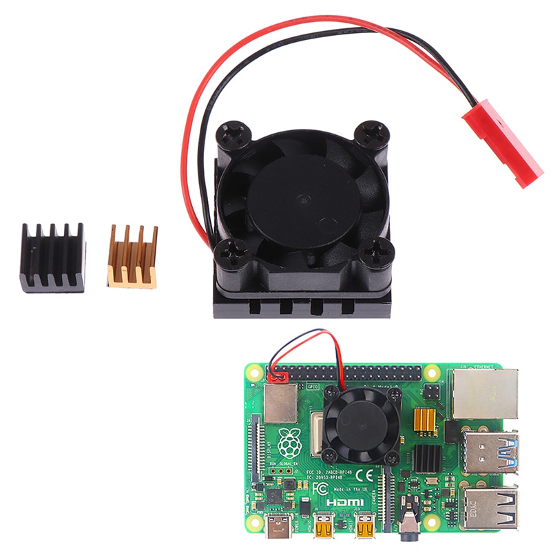 Universale Ventola di Raffreddamento Modulo Quadrato Ventola di Raffreddamento con Dissipatore di Calore di Raffreddamento kit di Rame pad di Raffreddamento in Alluminio per lampone pi 4/ 3/2