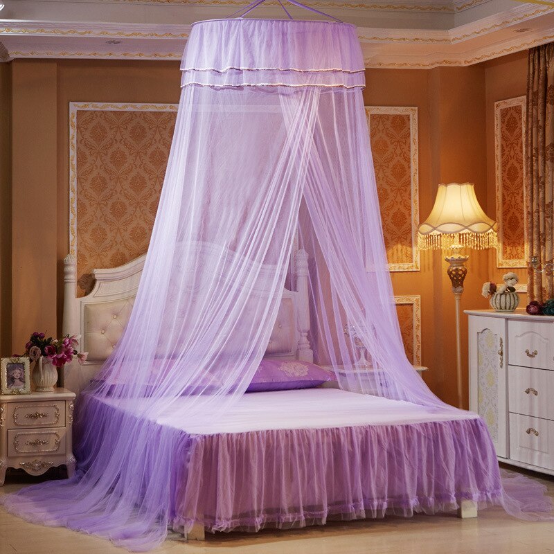 Yellow 5 Colors Round Lace Insect Bed Canopy Netting Curtain Dome Mosquito Net House Bedding Summer: Purple