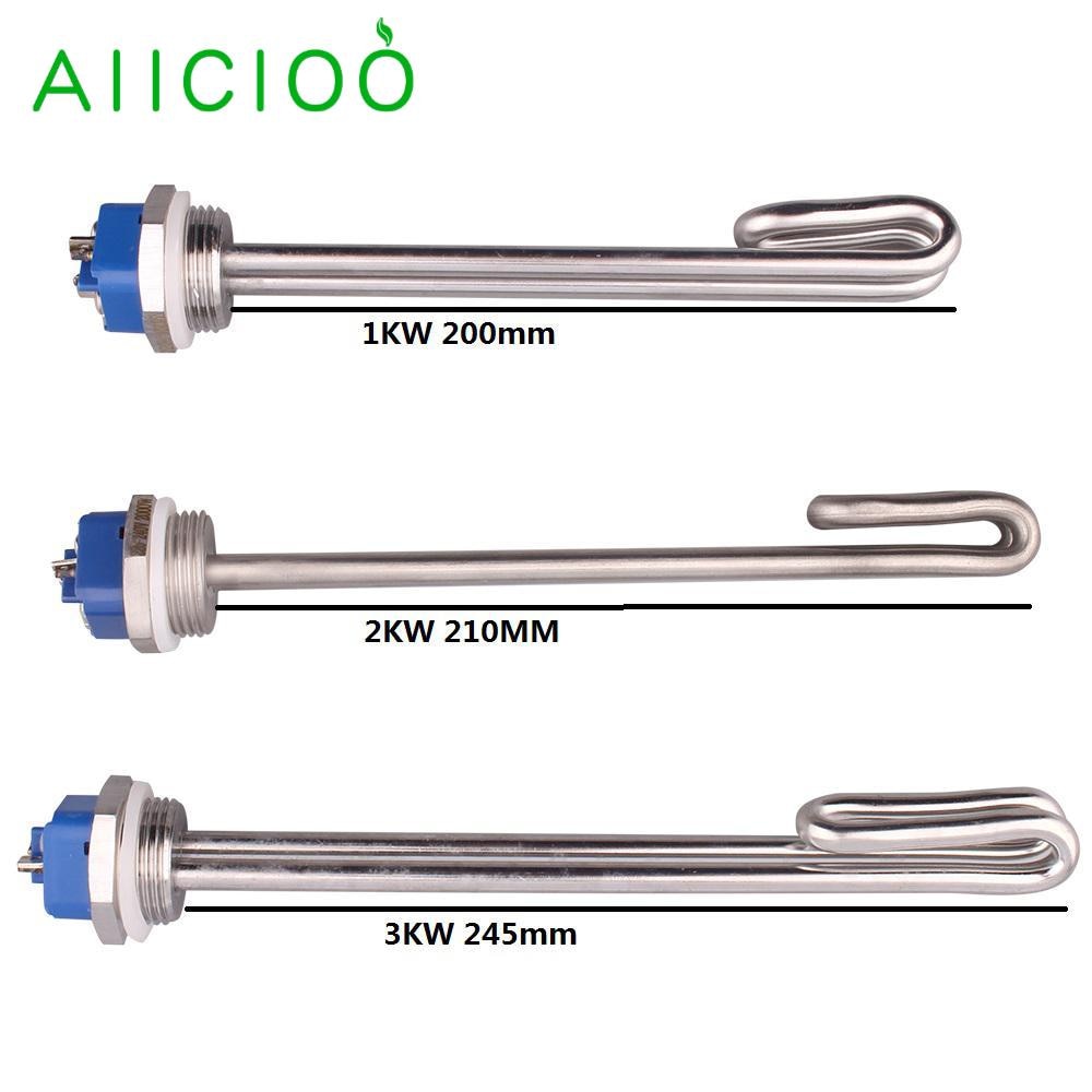 AIICIOO 1"BSP Thread Immersion Heater SUS304 Water Heating Element for homebrew DN25 32mm 220v 1KW/2KW/3KW Tube Heater