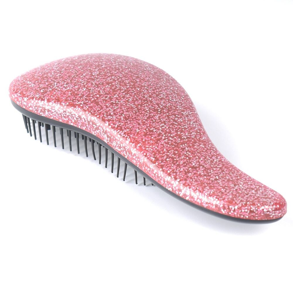 ISKYBOB Draagbare Magic Handvat Tangle Detangling Knoop Gratis Haar Borstel Kam Douche Salon Styling Tamer Tool populaire Cosmetische tas: Roze
